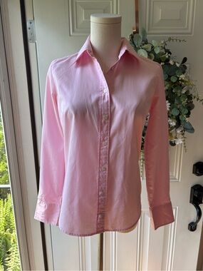 Vintage Y2K J. Crew Pale Pink 100% Cotton Button-Down Shirt
